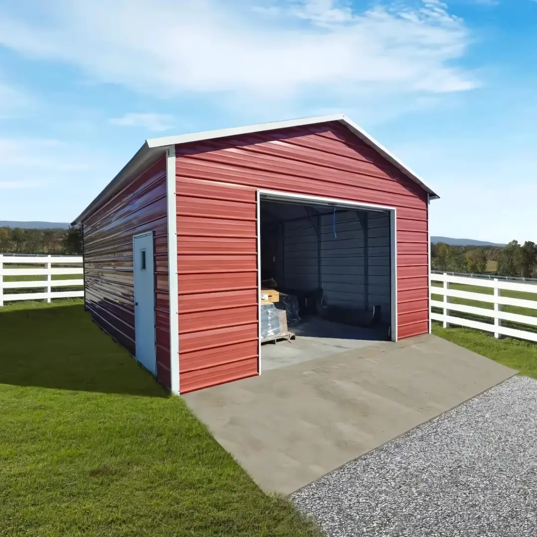☆THE GARAGE type27 18x25x9 Metal Garage | Skyline Metal Structures
