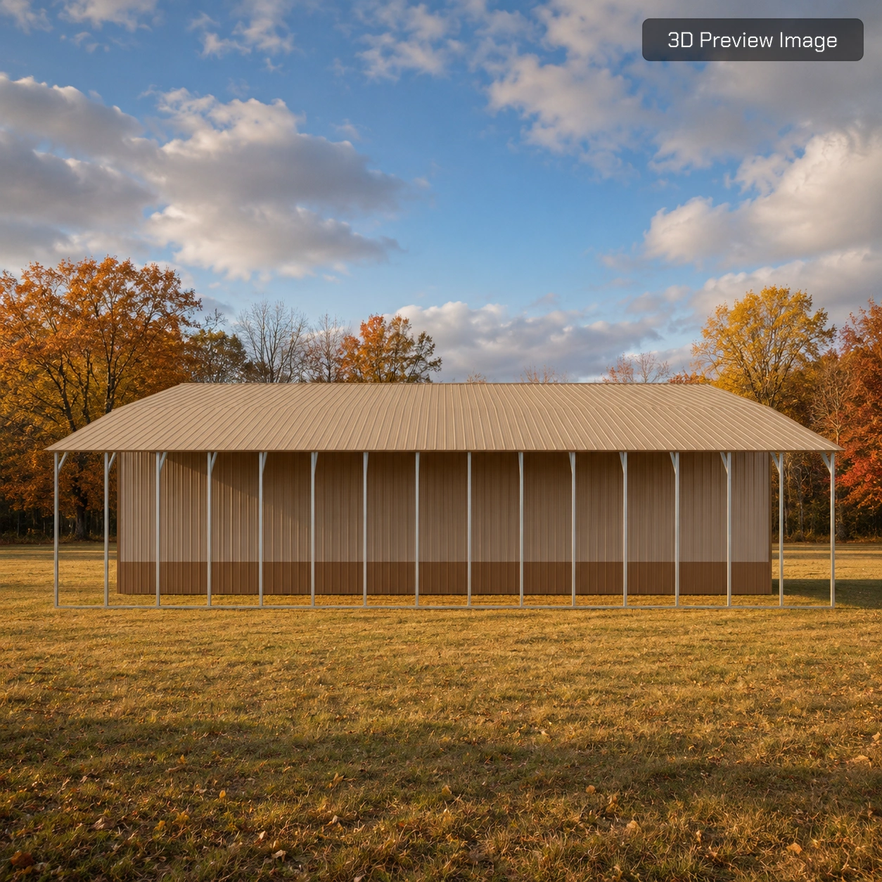 50x60x16/12 Metal Building with 12' Lean-To