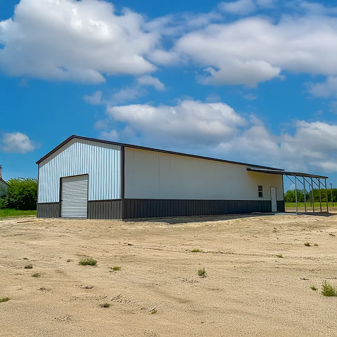 30x60x12 Metal Barn side view