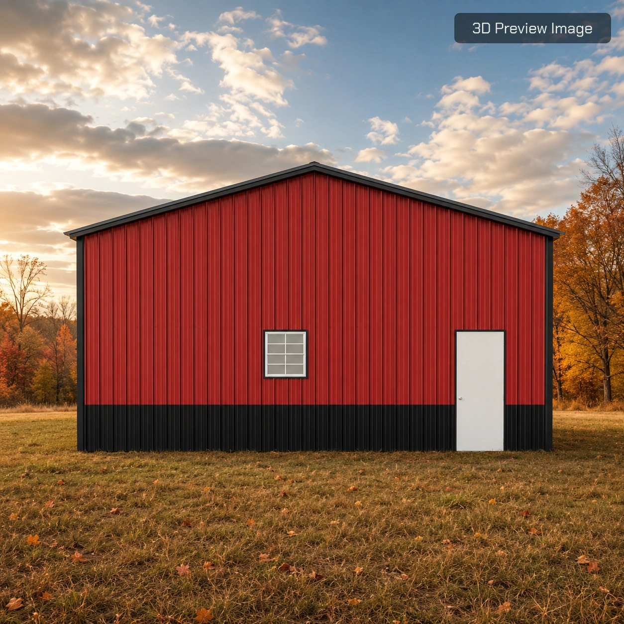 30x60x12 Metal Garage Right View