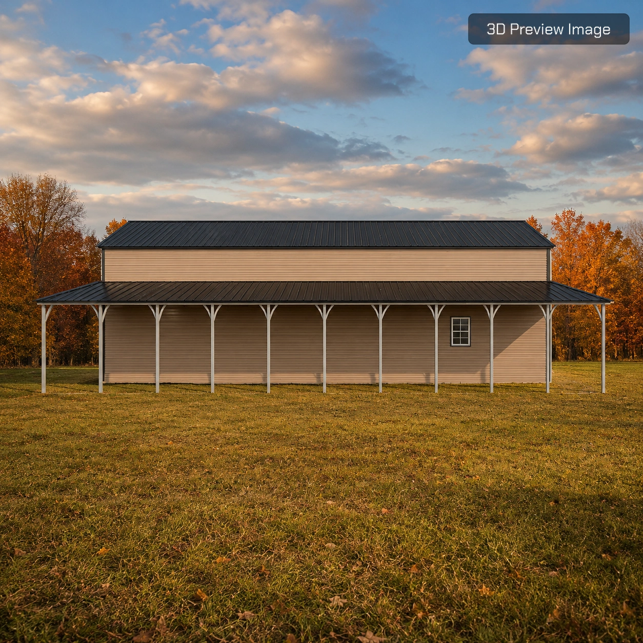 38x50x14 Metal Garage Right View